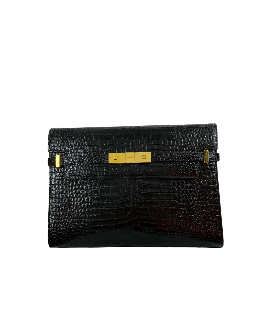 YSL Manhattan crocodile-embossed shoulder bag