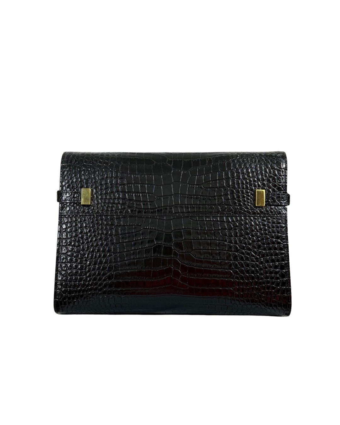 YSL Manhattan crocodile-embossed shoulder bag